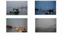 4 faces of Belfast Harbour.  Fog, blue moon, calm, stormy.